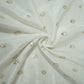 White Zari Dyeable Sequins Embroidery Russian Silk Fabric 22572