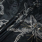 Black Bandhani Hand Embroidery Crpep Fabric 23613