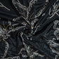 Black Bandhani Hand Embroidery Crpep Fabric 23613