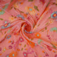 Peach Pink floral print Crepe Fabric NVC-31828