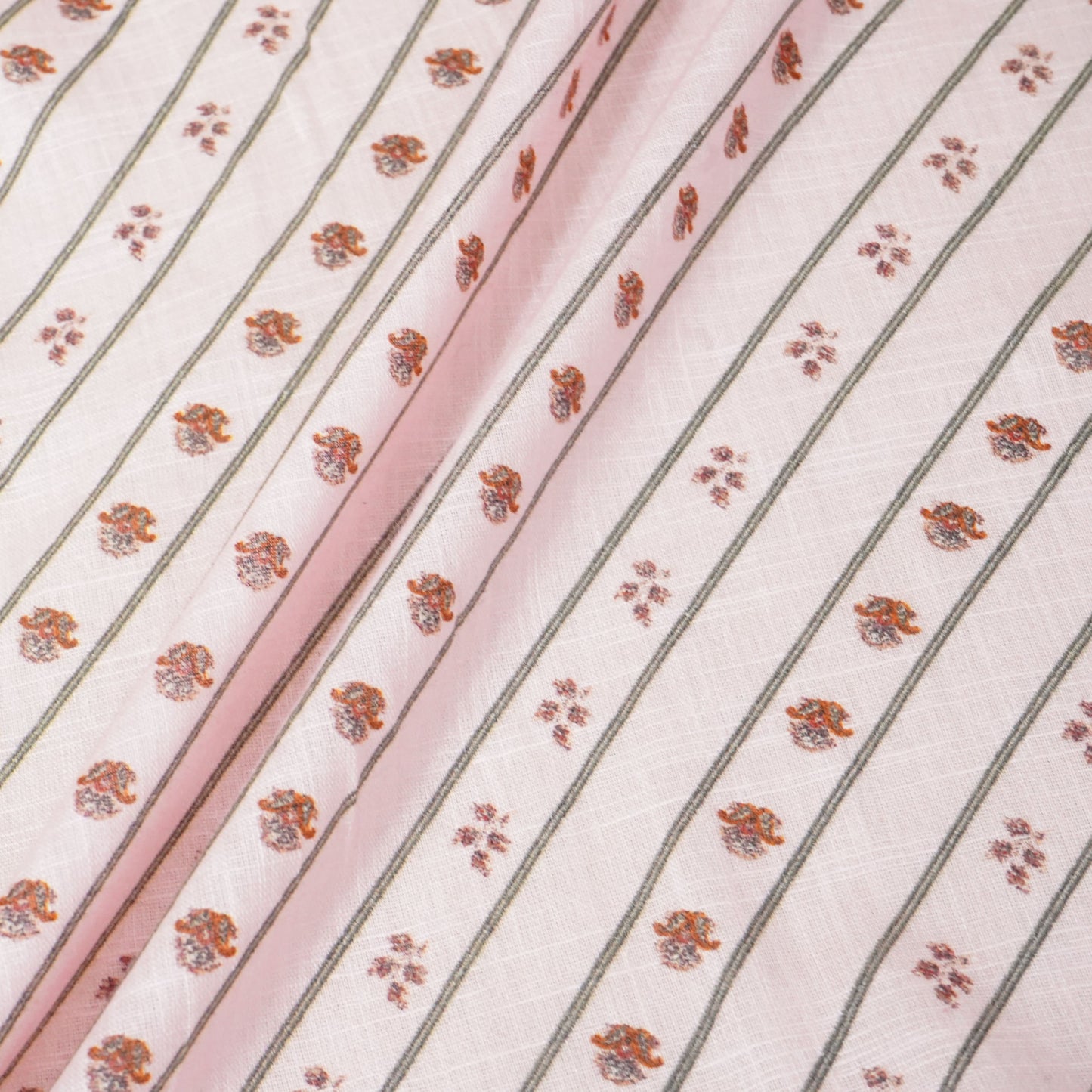 Pink Floral Print Mulmul Fabric 23619