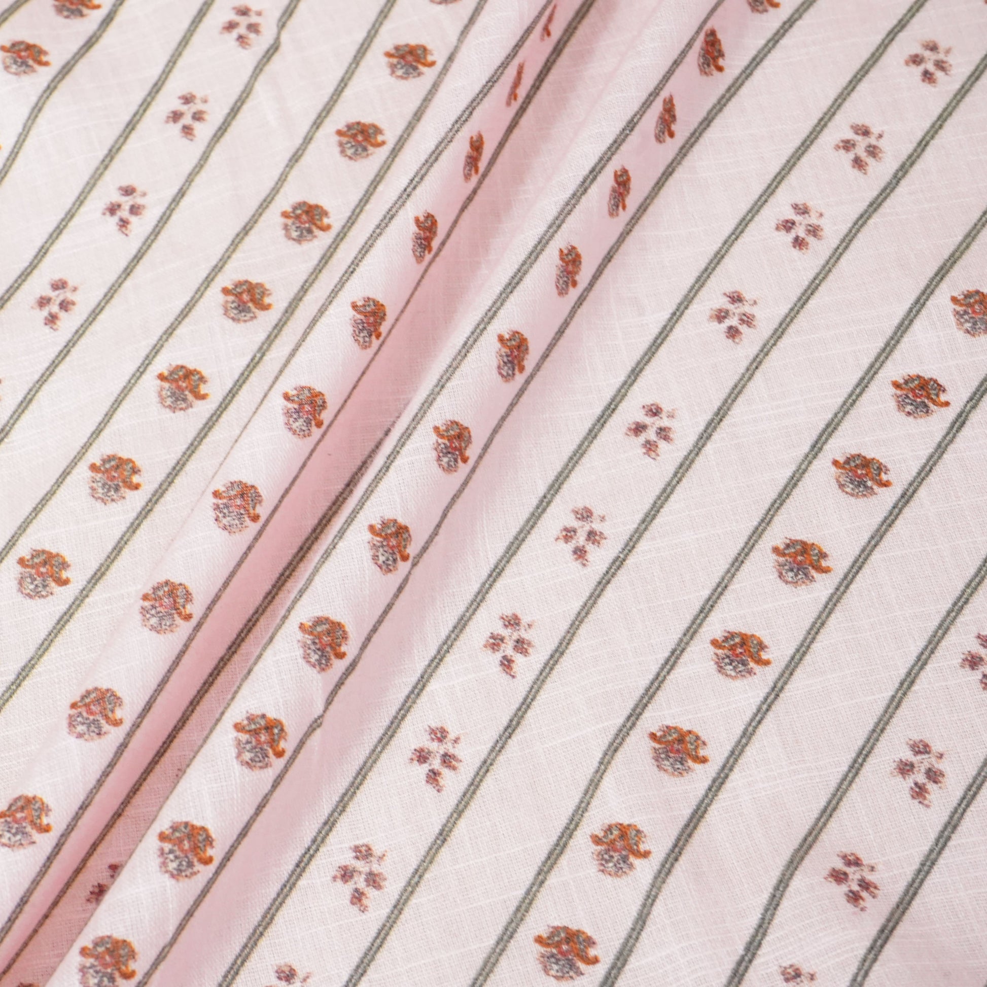 Pink Floral Print Mulmul Fabric 23619