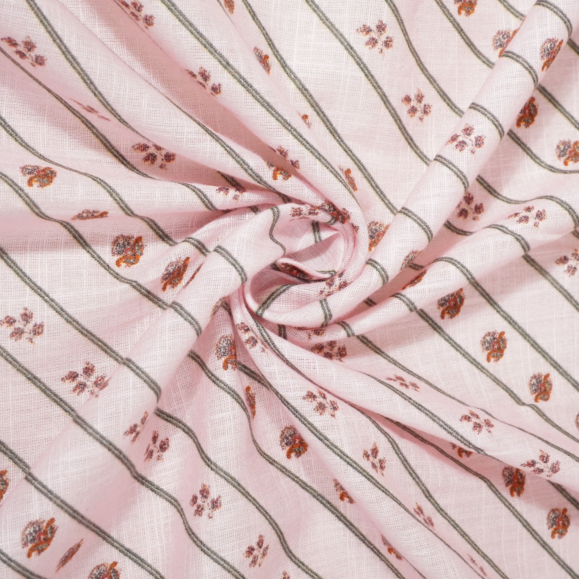 Pink Floral Print Mulmul Fabric 23619