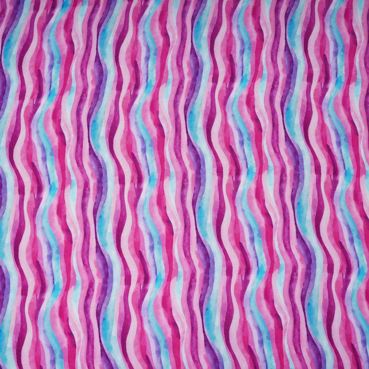 Pink with Multicolor stripes print Crepe Fabric NVC-31825