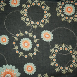 Black & Grey Floral Print Mulmul Print 22610