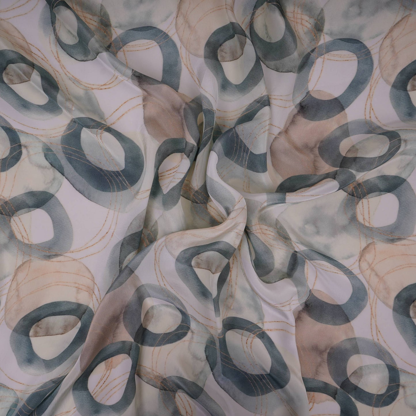 Off White Abstract print Crepe Fabric NVC-31816