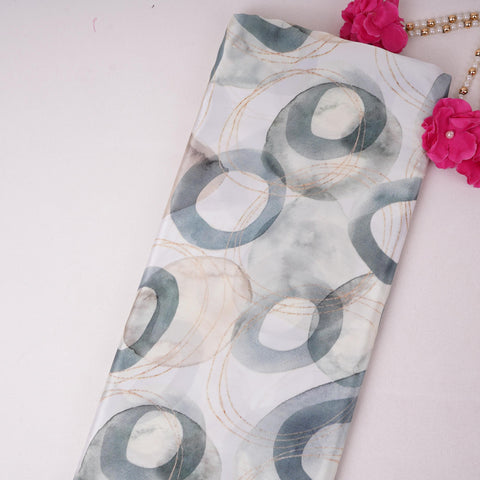 Off White Abstract print Crepe Fabric NVC-31816