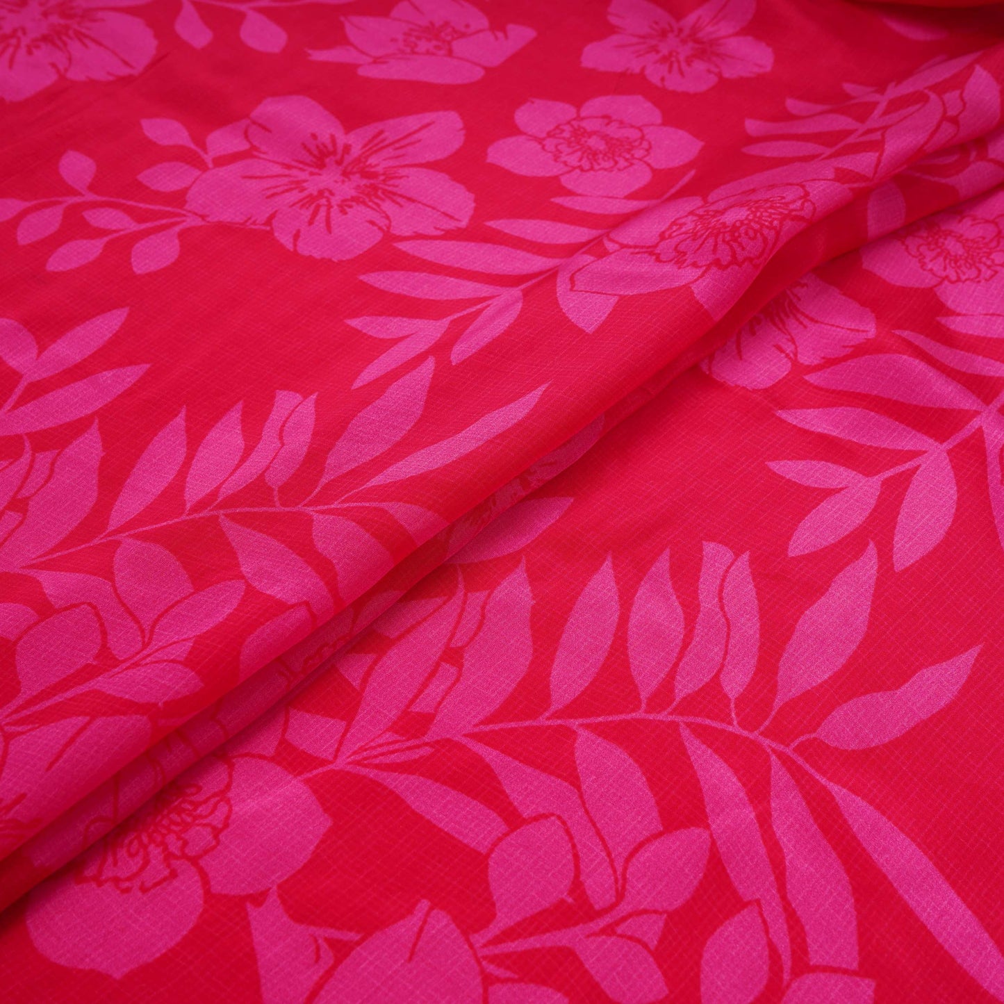 Magenta Pink floral print Crepe Fabric NVC-31819
