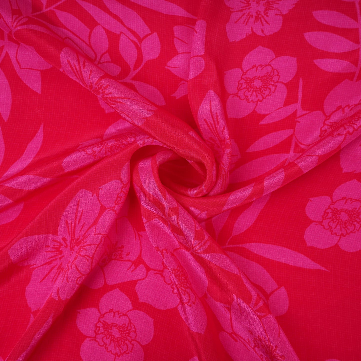 Magenta Pink floral print Crepe Fabric NVC-31819