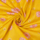 Yellow Floral Print Mulmul Fabric 22604