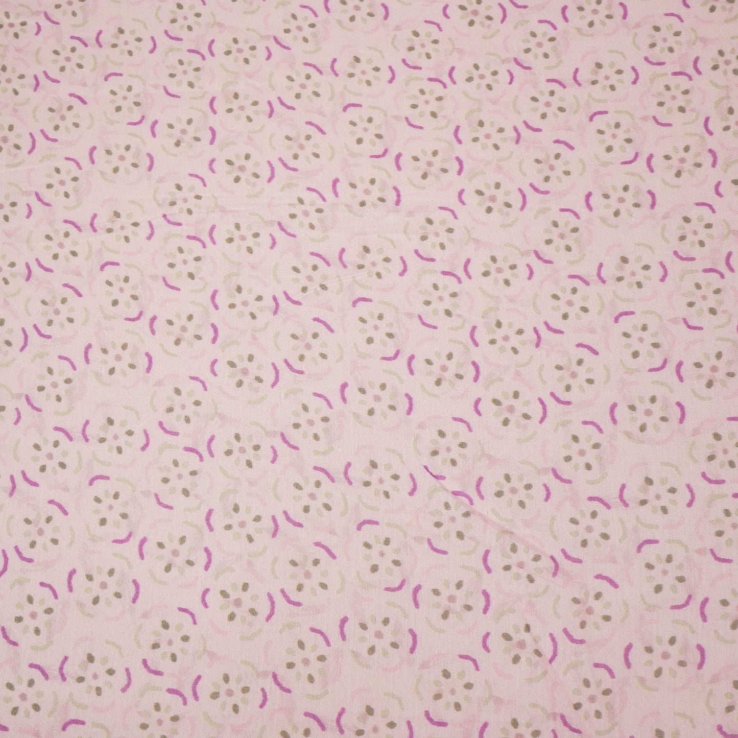 Lavender & Purple Floral Print Mulmul Fabric 22599