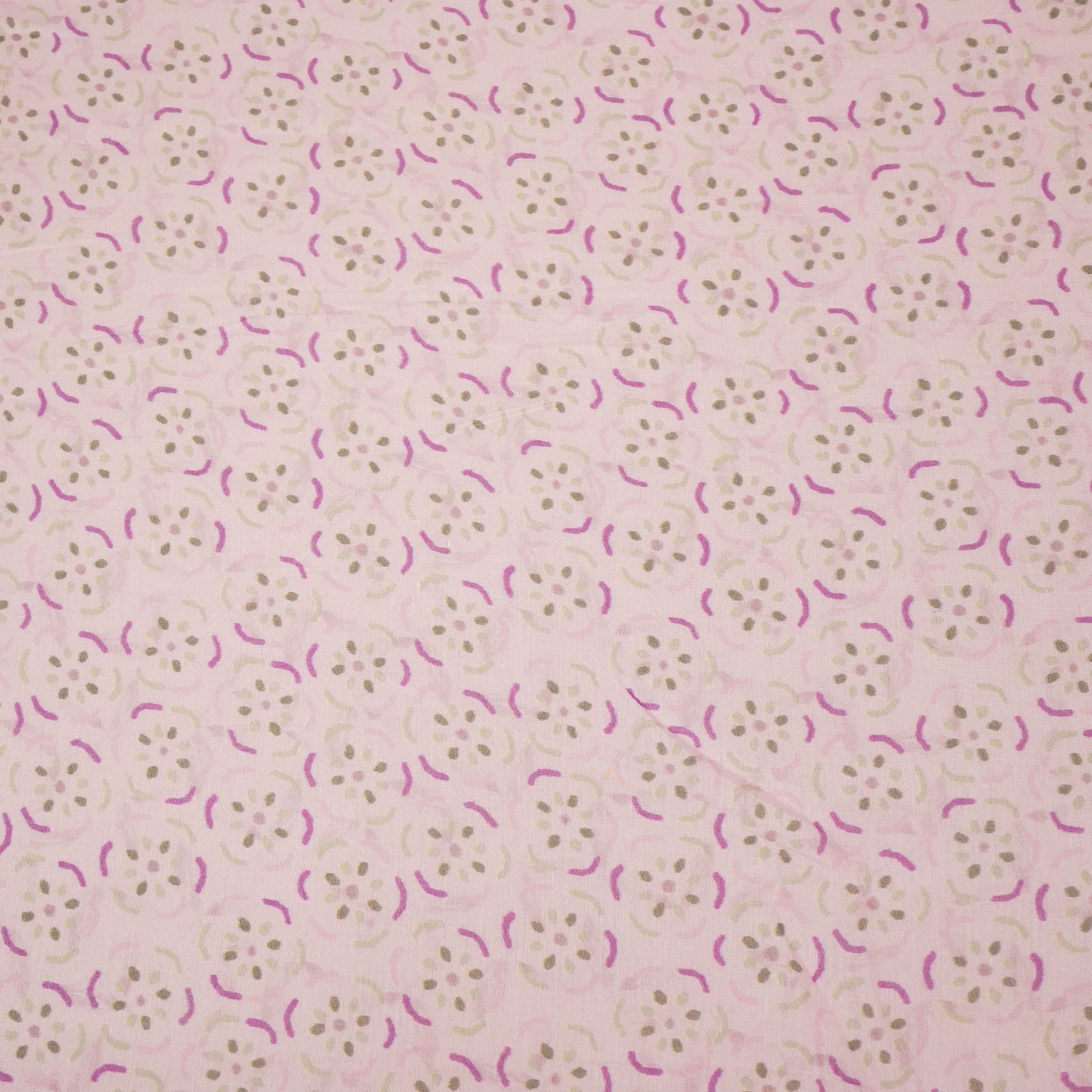 Lavender & Purple Floral Print Mulmul Fabric 22599