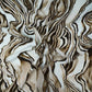Beige with Brown Abstract print Crepe Fabric NVC-31827