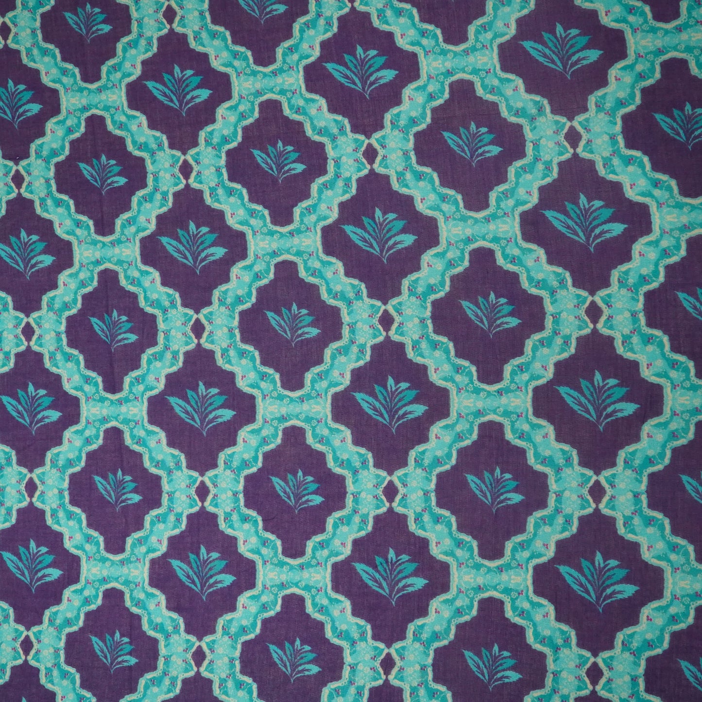 Purple Tropical Print Mulmul Print 22608