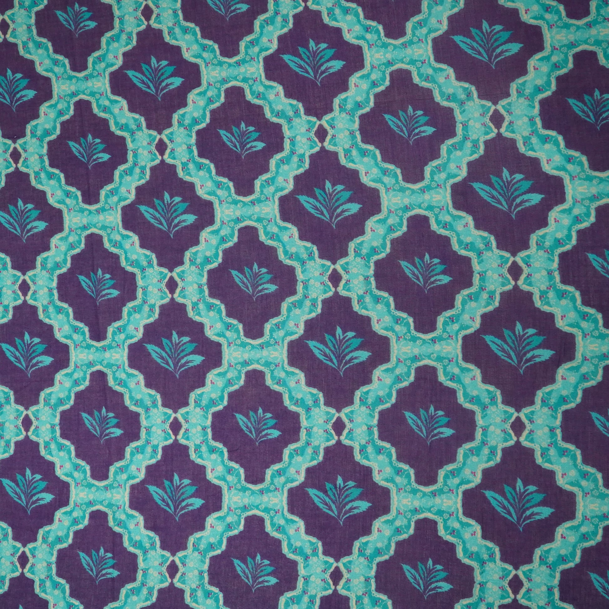 Purple Tropical Print Mulmul Print 22608