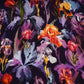 Purple with Black Abstract print Crepe Fabric NVC-31826