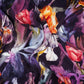 Purple with Black Abstract print Crepe Fabric NVC-31826