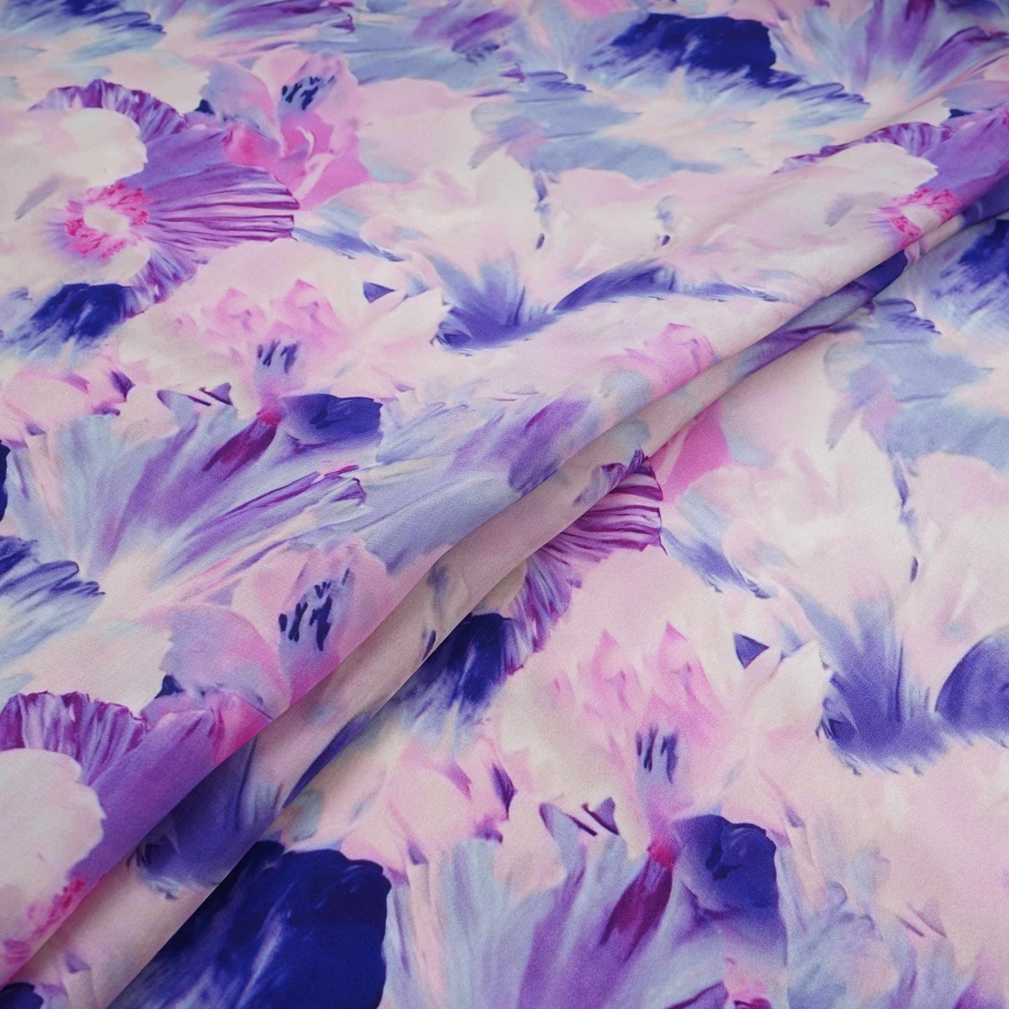 Cream Pink Abstract print Crepe Fabric NVC-31837