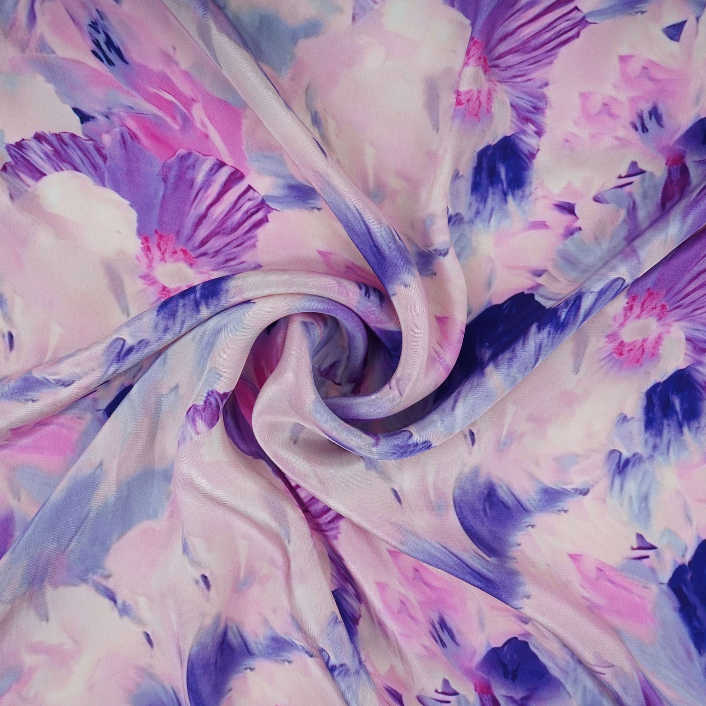 Cream Pink Abstract print Crepe Fabric NVC-31837