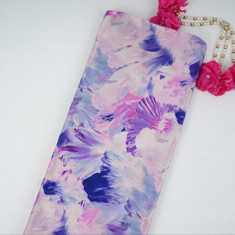 Cream Pink Abstract print Crepe Fabric NVC-31837