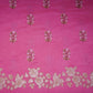 Dusty Rose Pink floral Border embroidery Raw Silk Fabric VFS-31856