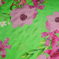 Green Floral Print Upada Silk Fabric 21083