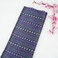 Midnight Navy Geometrical stripes Bemberg Modal Silk Fabric KTP-31398