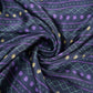 Midnight Navy Geometrical stripes Bemberg Modal Silk Fabric KTP-31398