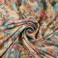 Beige Kalamkari stripes print Bemberg Modal Silk Fabric KTP-31397