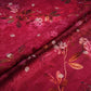 Magenta floral zari jacquard Pure Bemberg Crepe Fabric MTF-31813