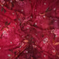 Magenta floral zari jacquard Pure Bemberg Crepe Fabric MTF-31813