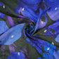 Bottle Green with Royal Blue Abstract zari jacquard Pure Bemberg Crepe Fabric MTF-31812