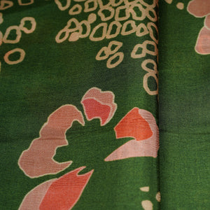 Dark Green Abstarct Print Upada Silk Fabric 21081