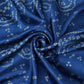 Denim Blue floral Bandhani Bemberg Modal Silk Fabric KTP-31429
