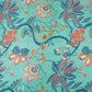 Ice Blue floral print Bemberg Modal Silk Fabric KTP-31424