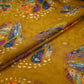 Mustard Abstract zari jacquard Pure Bemberg Crepe Fabric MTF-31802