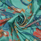 Ice Blue floral print Bemberg Modal Silk Fabric KTP-31424