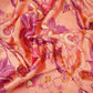 Pink with Dark Pink Tropical stripes Bemberg Modal Silk Fabric KTP-31421