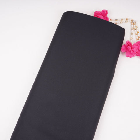 Black Solid Japanese Crepe Shirting Fabric PG-30372