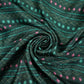 Bottle Green Geometrical stripes Bemberg Modal Silk Fabric KTP-31402