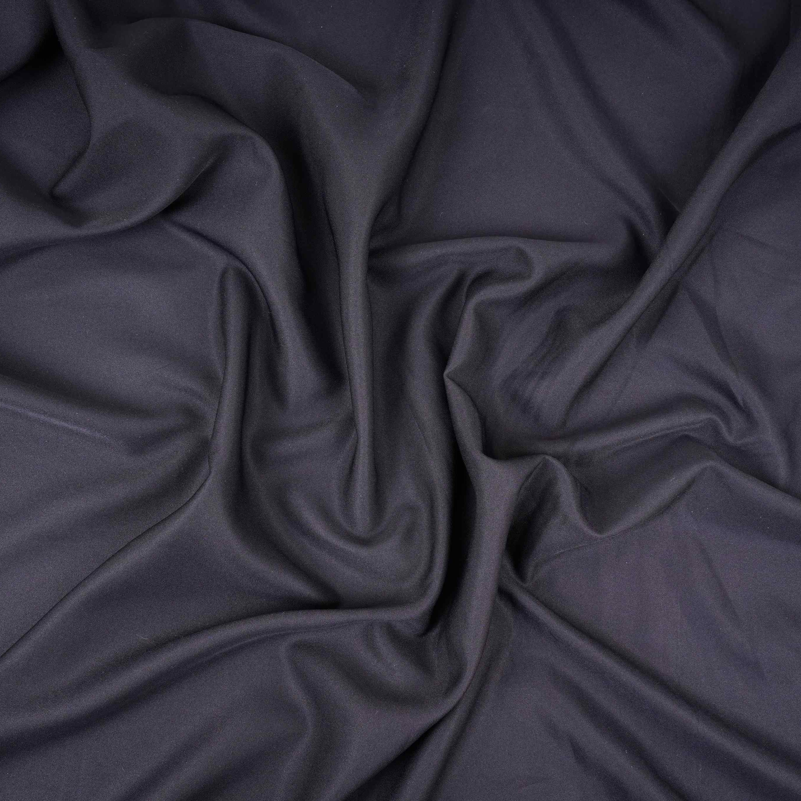 Black Solid Japanese Crepe Shirting Fabric PG-30372 - TradeUNO