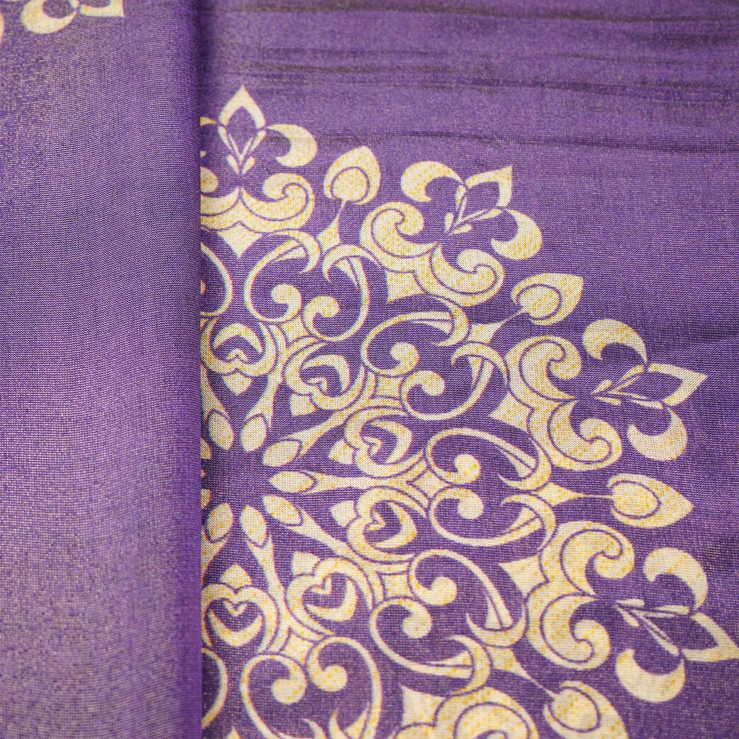 Purple Traditional Print Pure Tissue Fabric 21282