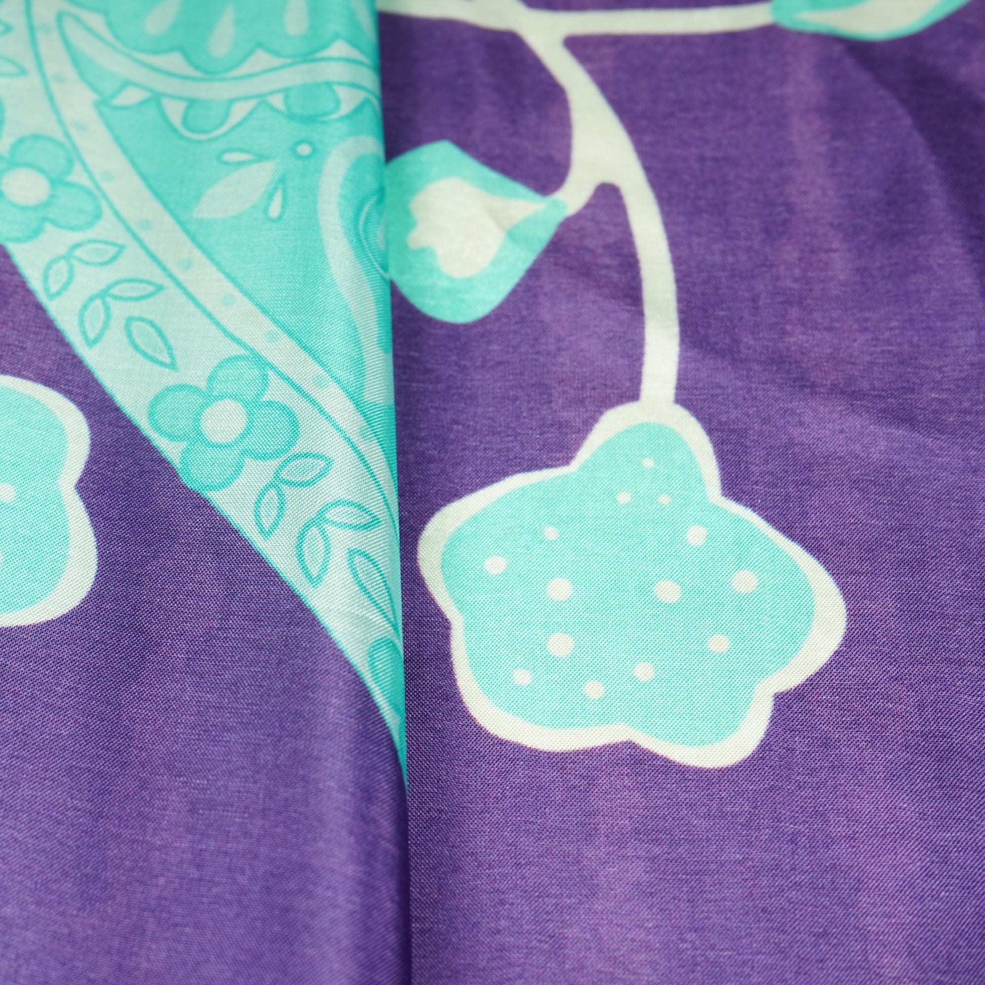 Purple Floral Print Upada Silk Fabric 21093