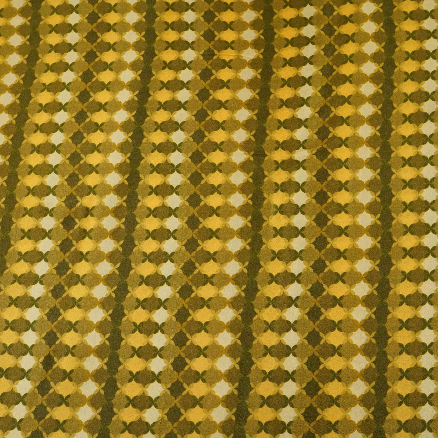 Mustard with Green Tropical stripes Bemberg Modal Silk Fabric KTP-31419