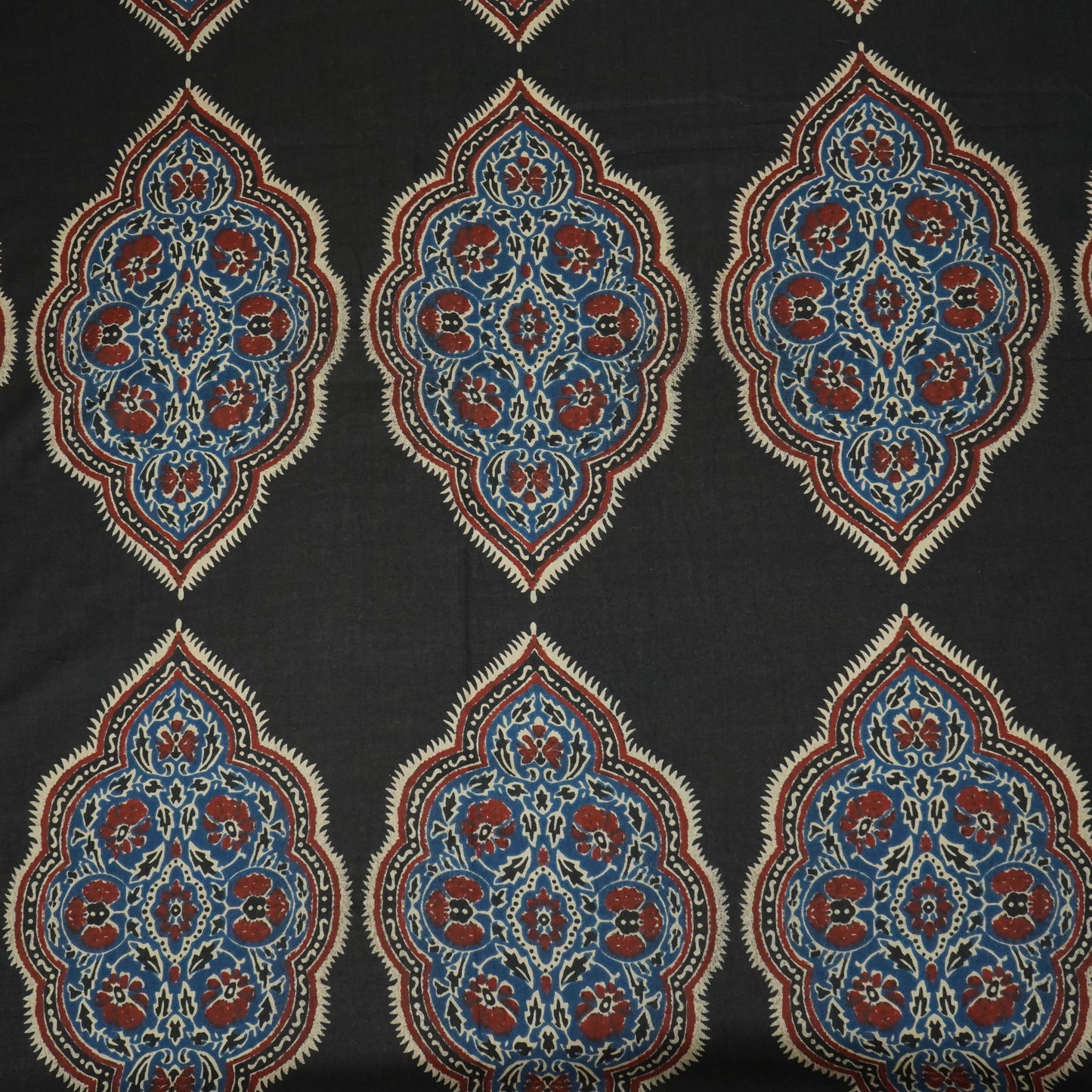 Black Ajrakh Print Cotton Fabric 23421