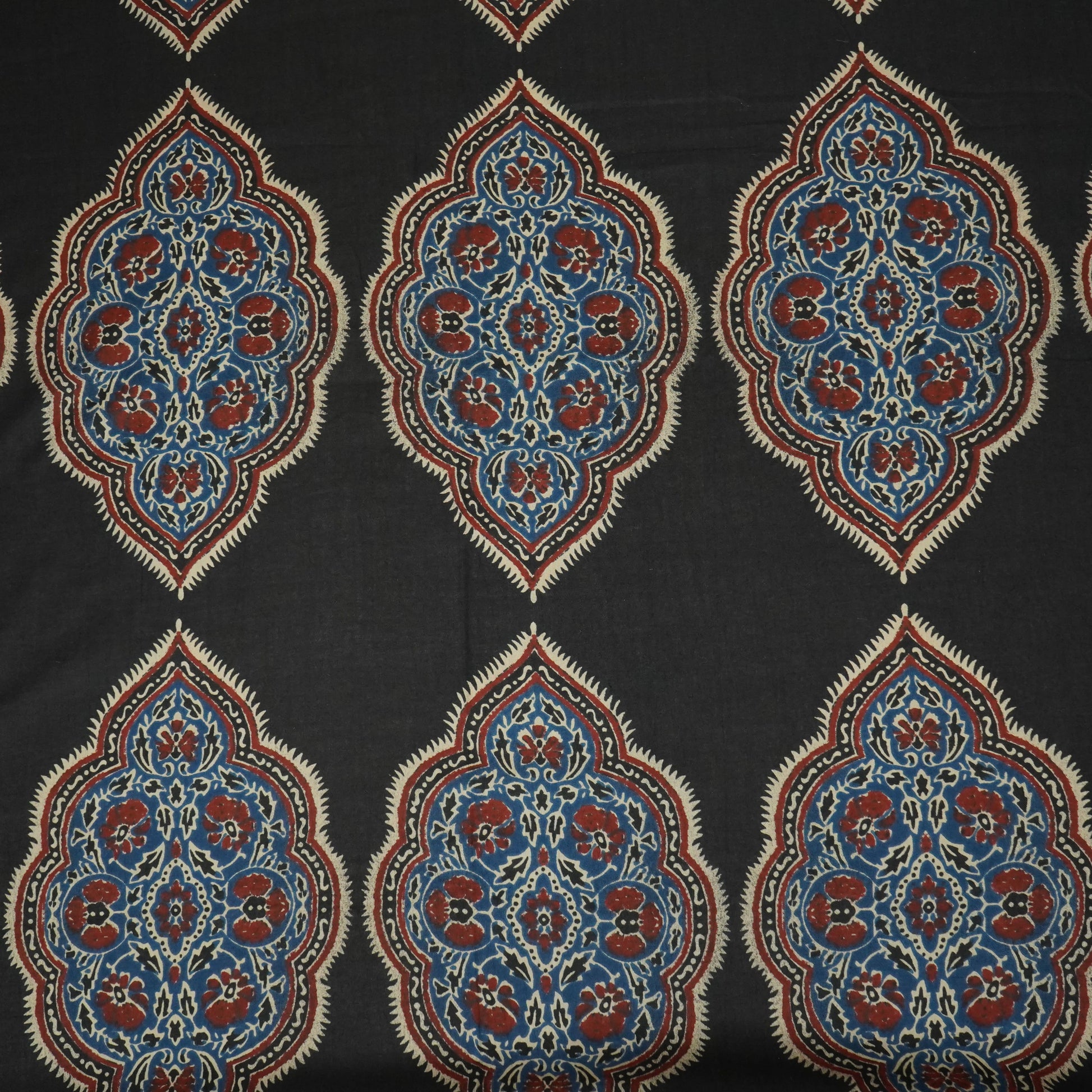 Black Ajrakh Print Cotton Fabric 23421