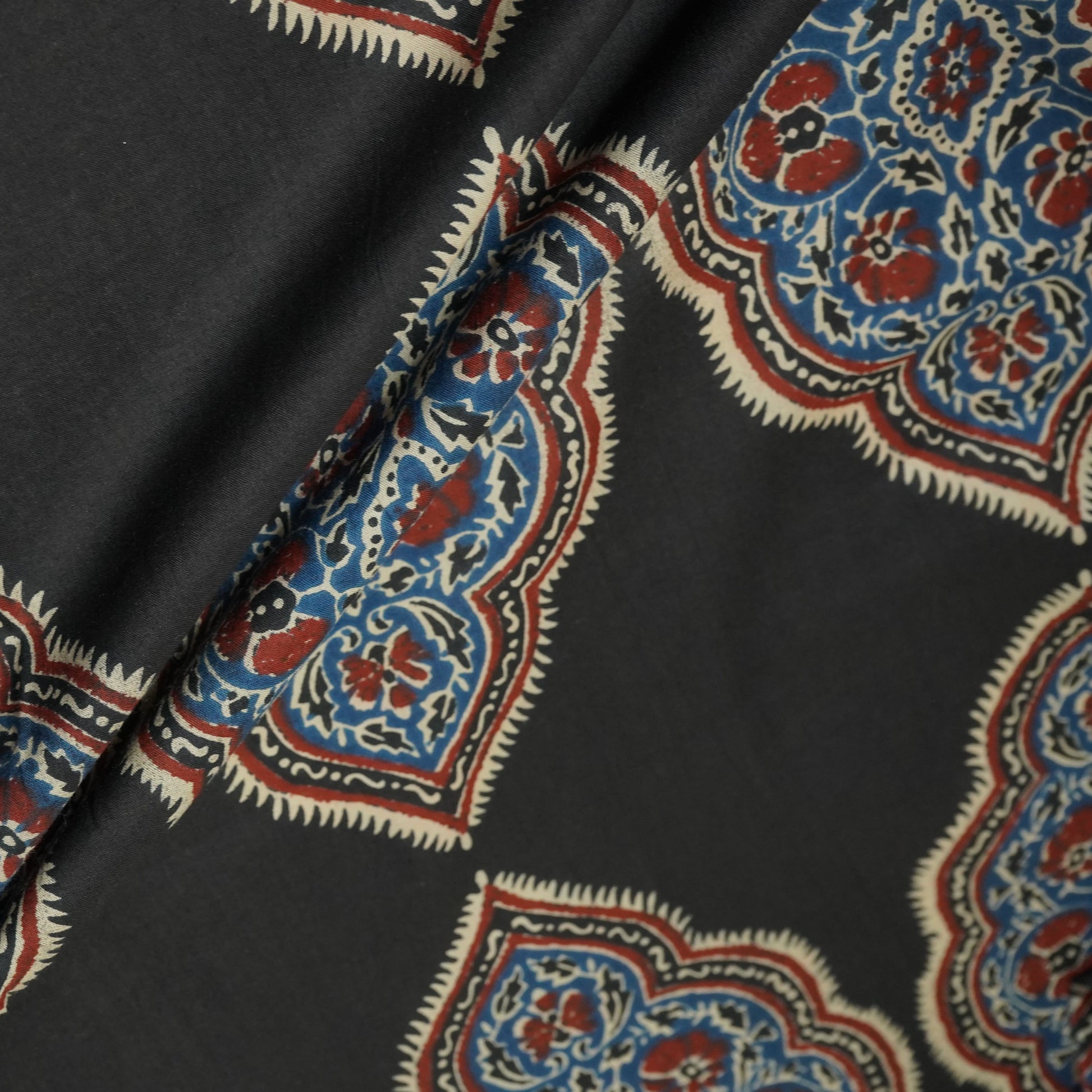 Black Ajrakh Print Cotton Fabric 23421