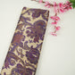Beige with Purple Paisley print Bemberg Modal Silk Fabric KTP-31388