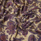 Beige with Purple Paisley print Bemberg Modal Silk Fabric KTP-31388
