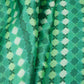 Teal Green with Dark Green Tropical stripes Bemberg Modal Silk Fabric KTP-31420